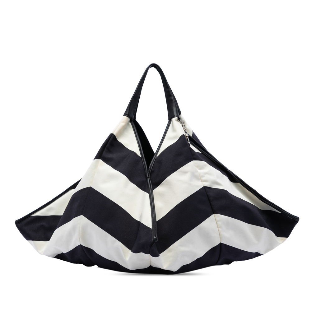 Pre-Loved Chanel CC Canvas Stripe Tote